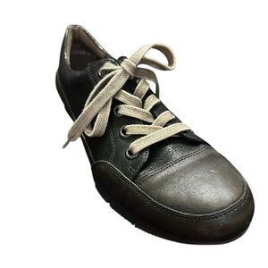 Paul Green Women’s Leather Shoes Brown & Black  Lace Up Handmade Comfort